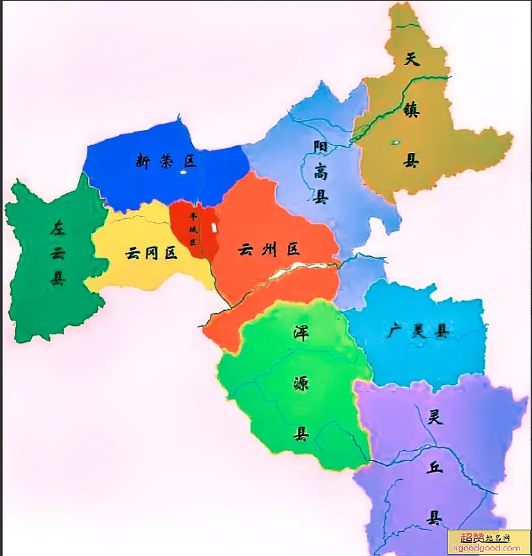 大同市各市区行政区划图